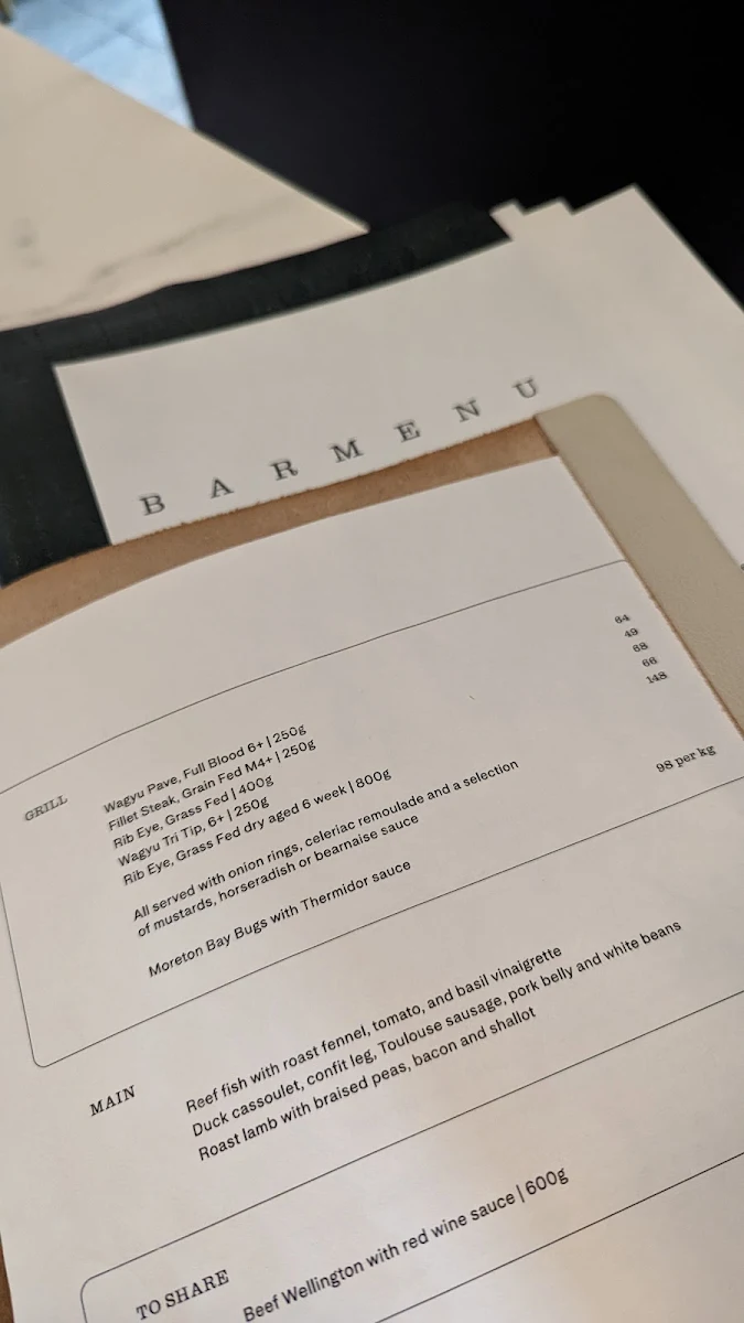 Menu, Rothwell’s Bar & Grill