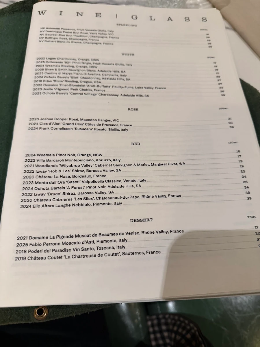 Menu, Rothwell’s Bar & Grill