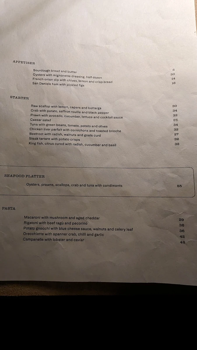 Menu, Rothwell’s Bar & Grill