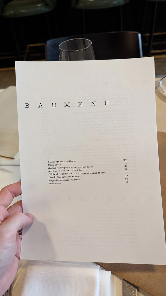 Menu, Rothwell’s Bar & Grill