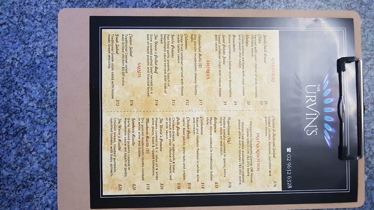 Menu, Yennora Oasis Hotel