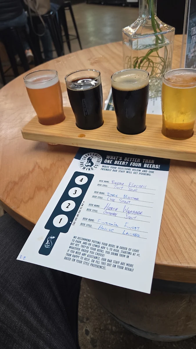 Menu, Shapeshifter Brewing Co