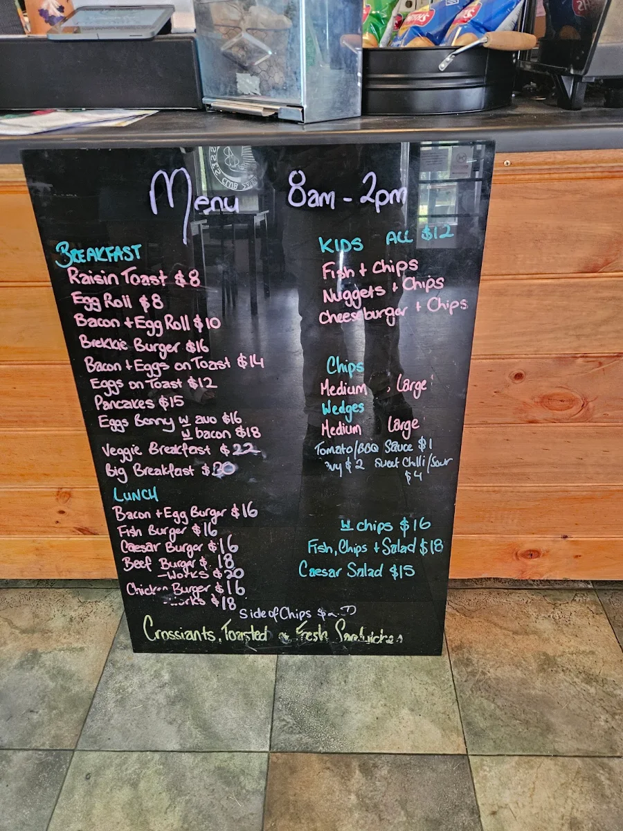 Menu, Fusspots Cafe