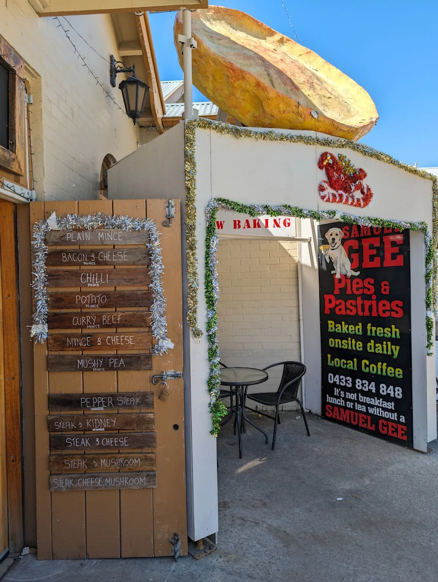 Menu, Samuel Gee Pies and Pastries