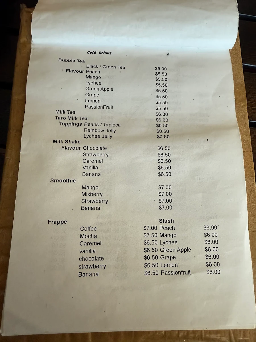 Menu, Bun & Expresso