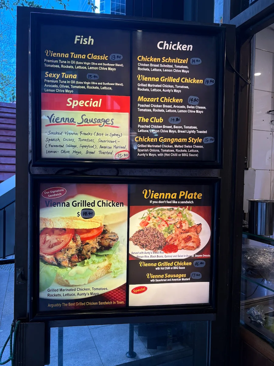 Menu, Vienna Sandwiches