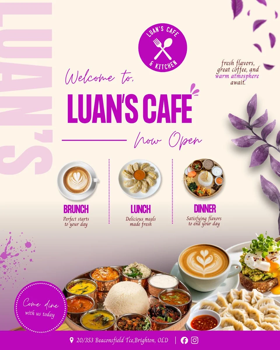 Menu, Luan's Cafe & Kitchen