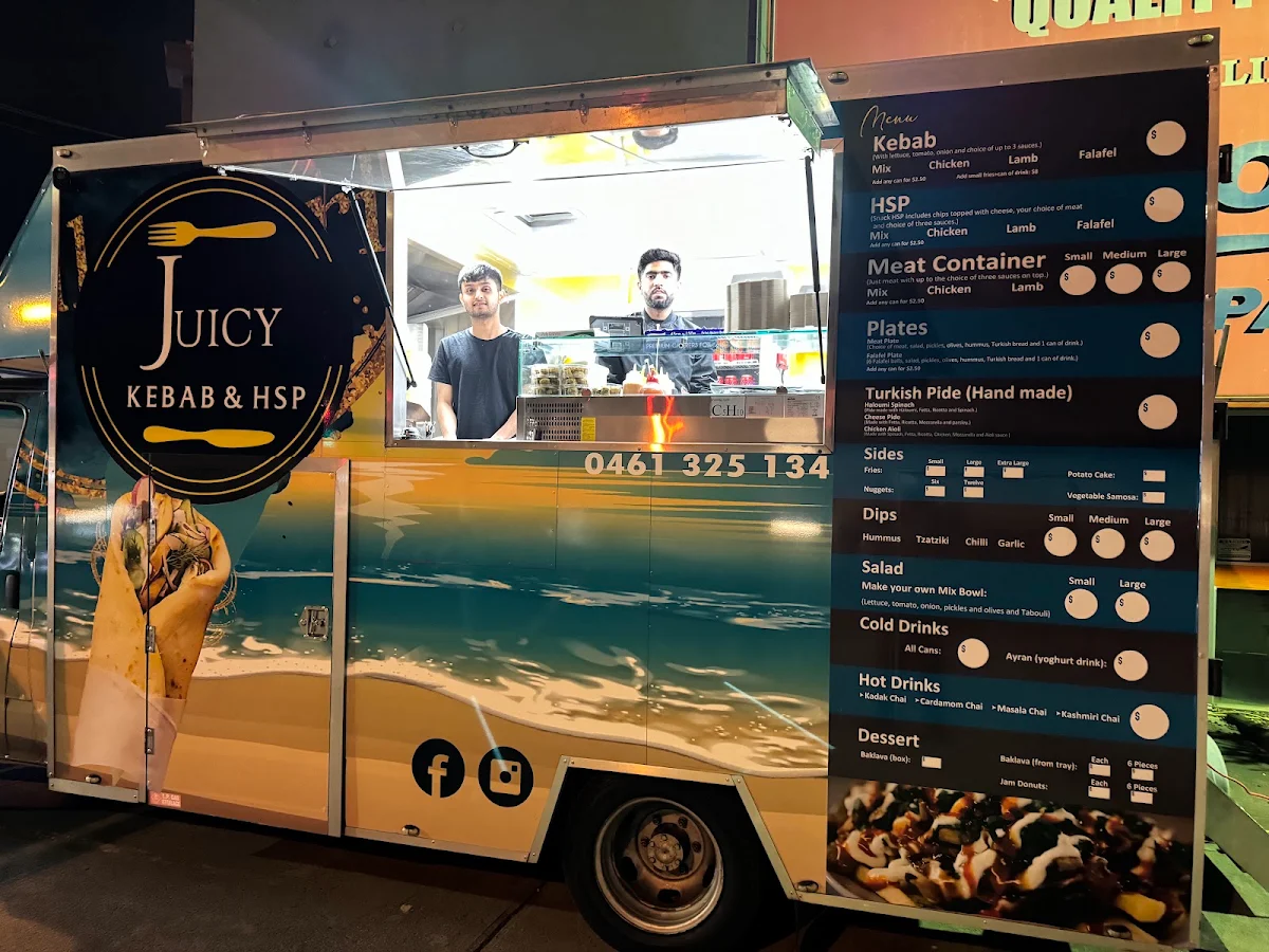 Menu, Juicy Kebab & HSP Sunshine North