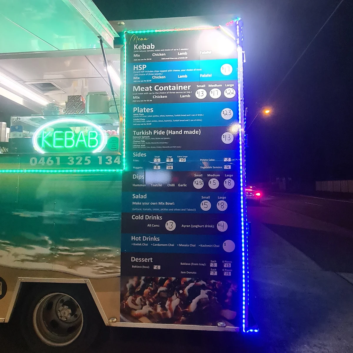 Menu, Juicy Kebab & HSP Sunshine North