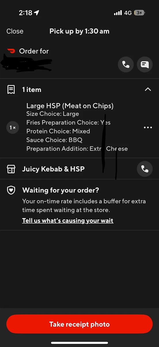 Menu, Juicy Kebab & HSP Sunshine North