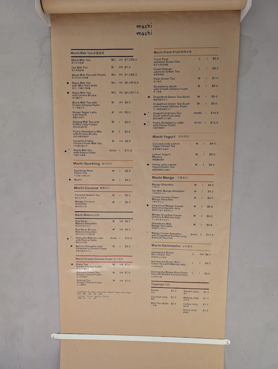 Menu, MachiMachi