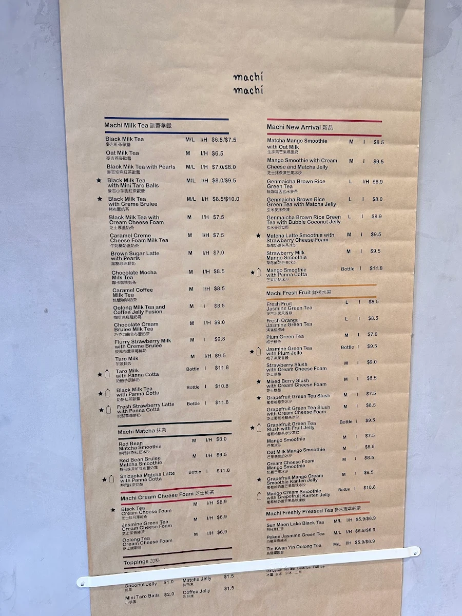 Menu, MachiMachi