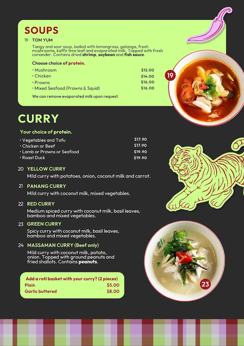 Menu, Arai Thai
