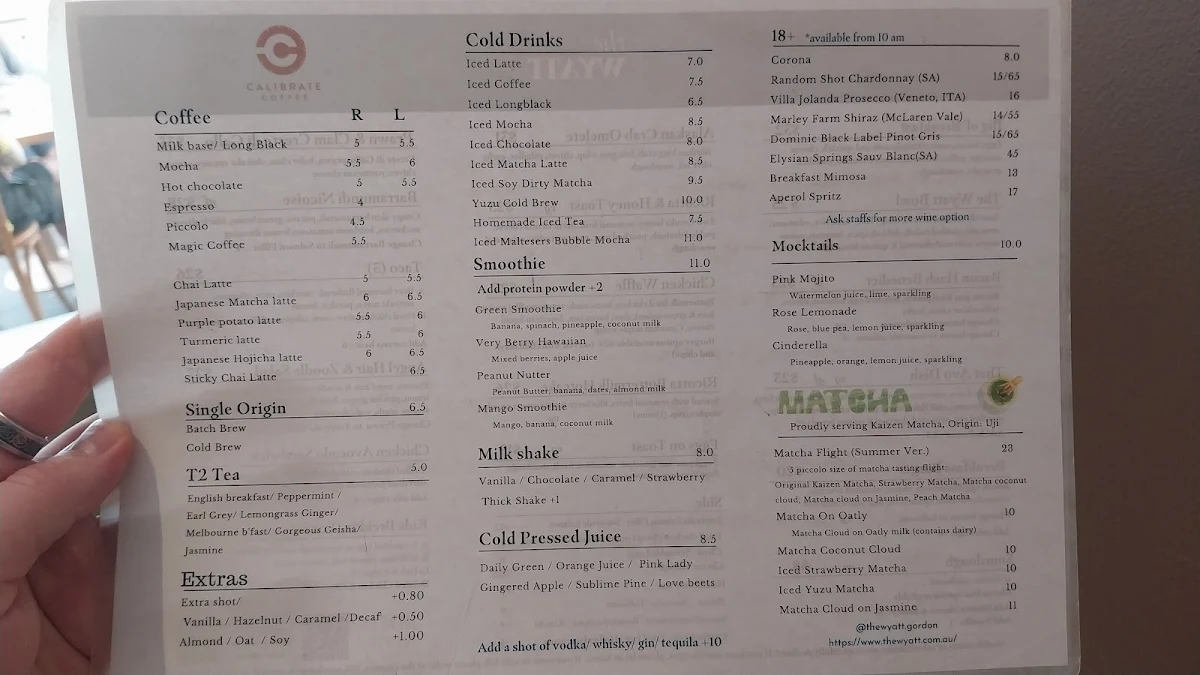 Menu, The Wyatt