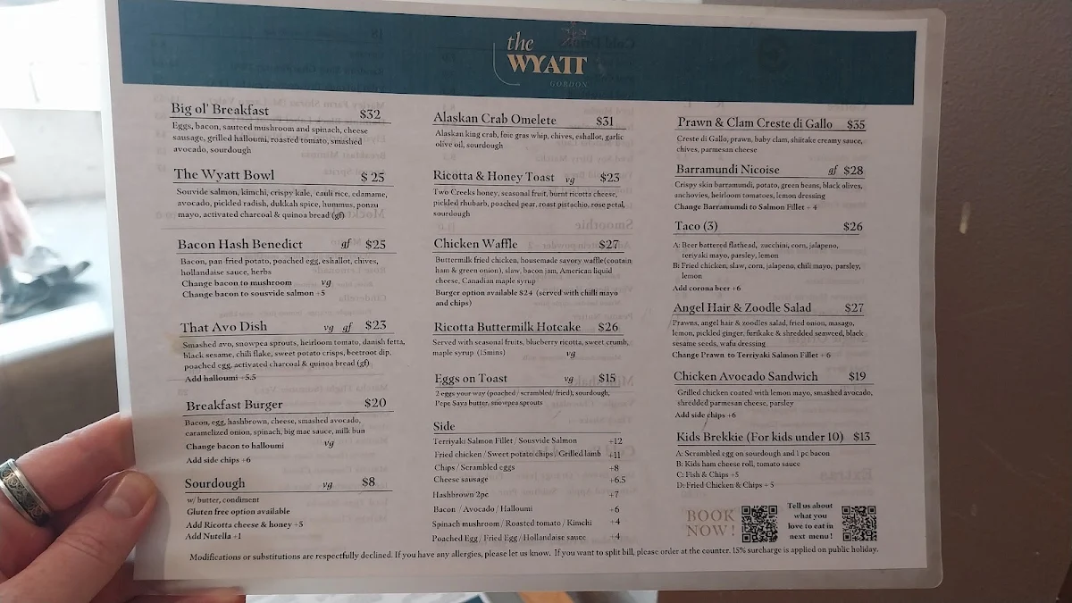 Menu, The Wyatt