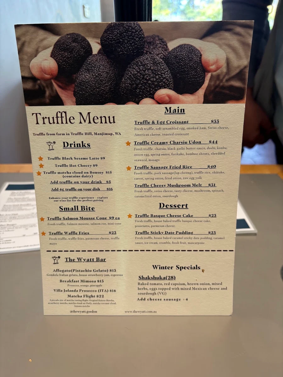 Menu, The Wyatt