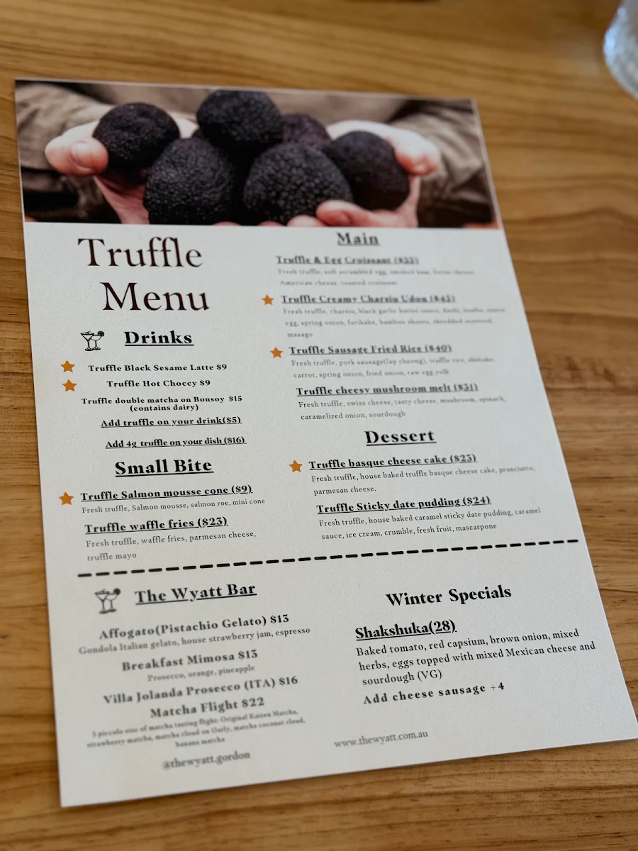 Menu, The Wyatt