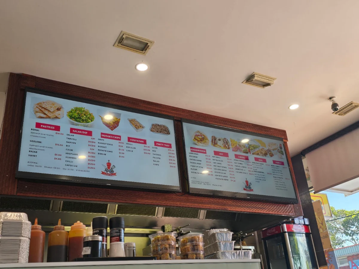 Menu, Altona Station Kebab