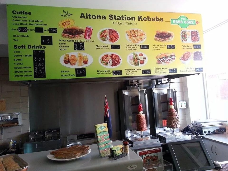 Menu, Altona Station Kebab