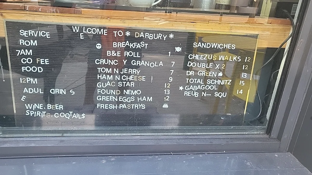 Menu, Darbury