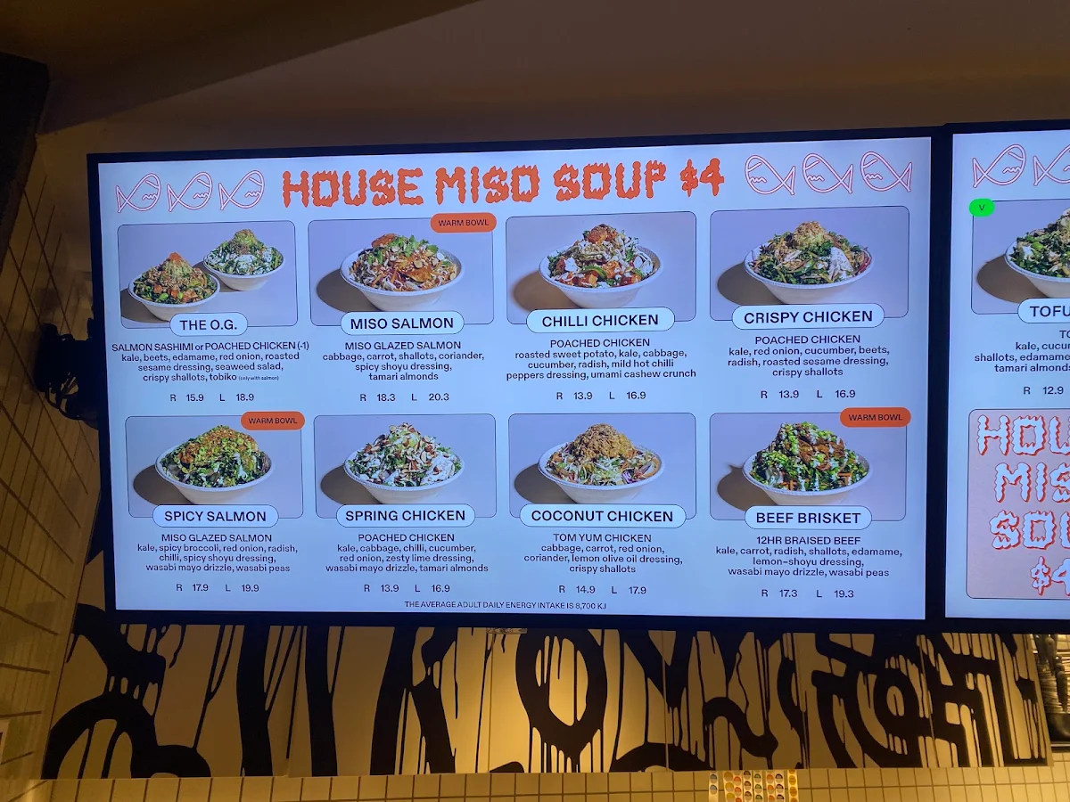 Menu, FISHBOWL - South Eveleigh