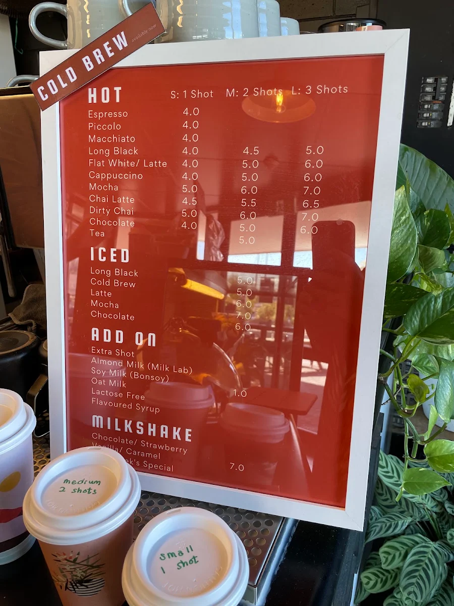 Menu, Long Shot Coffee Co.