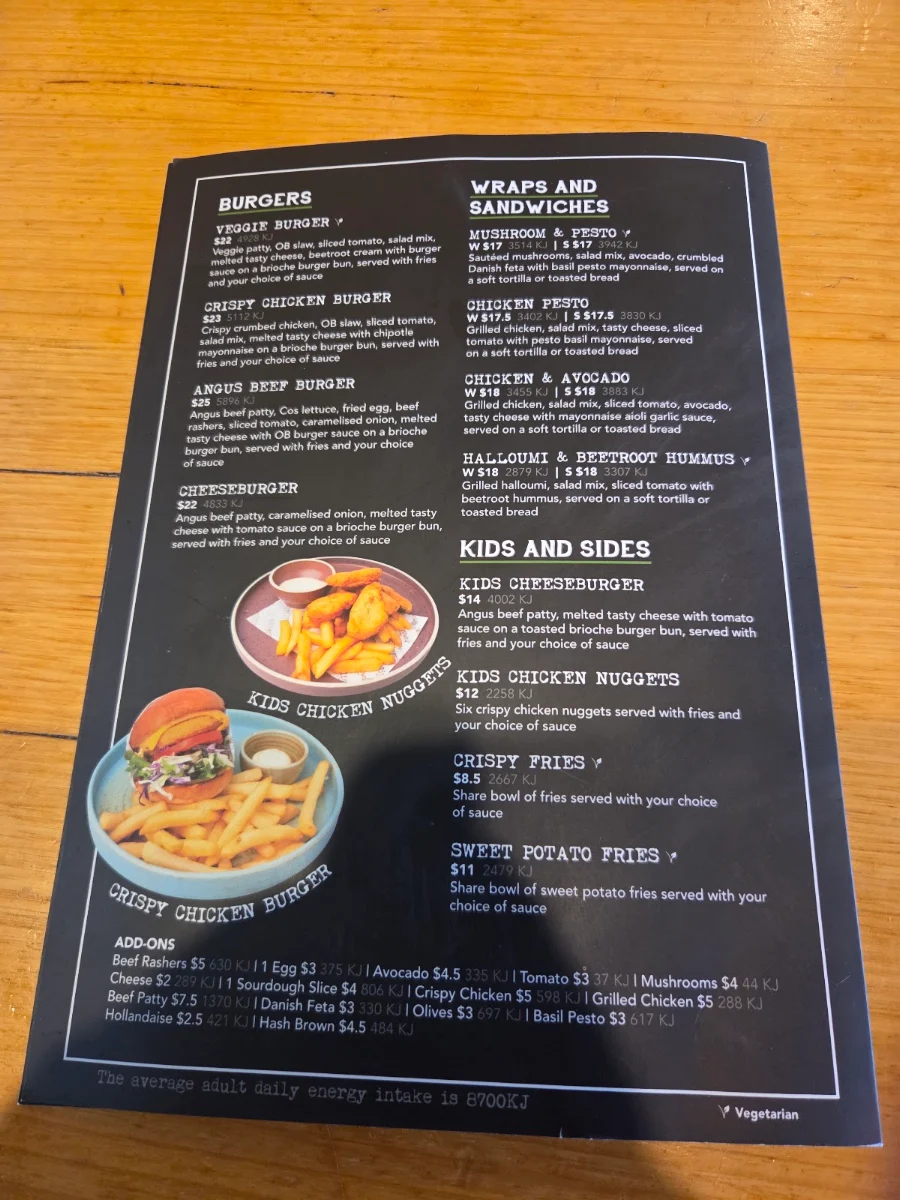 Menu, Oliver Brown