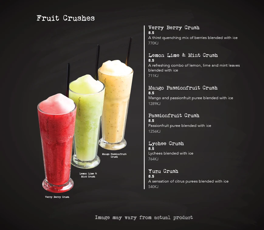 Menu, Oliver Brown