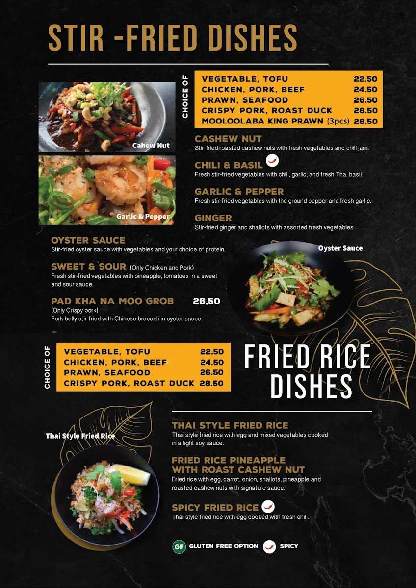 Menu, 24Thai Street Restaurant