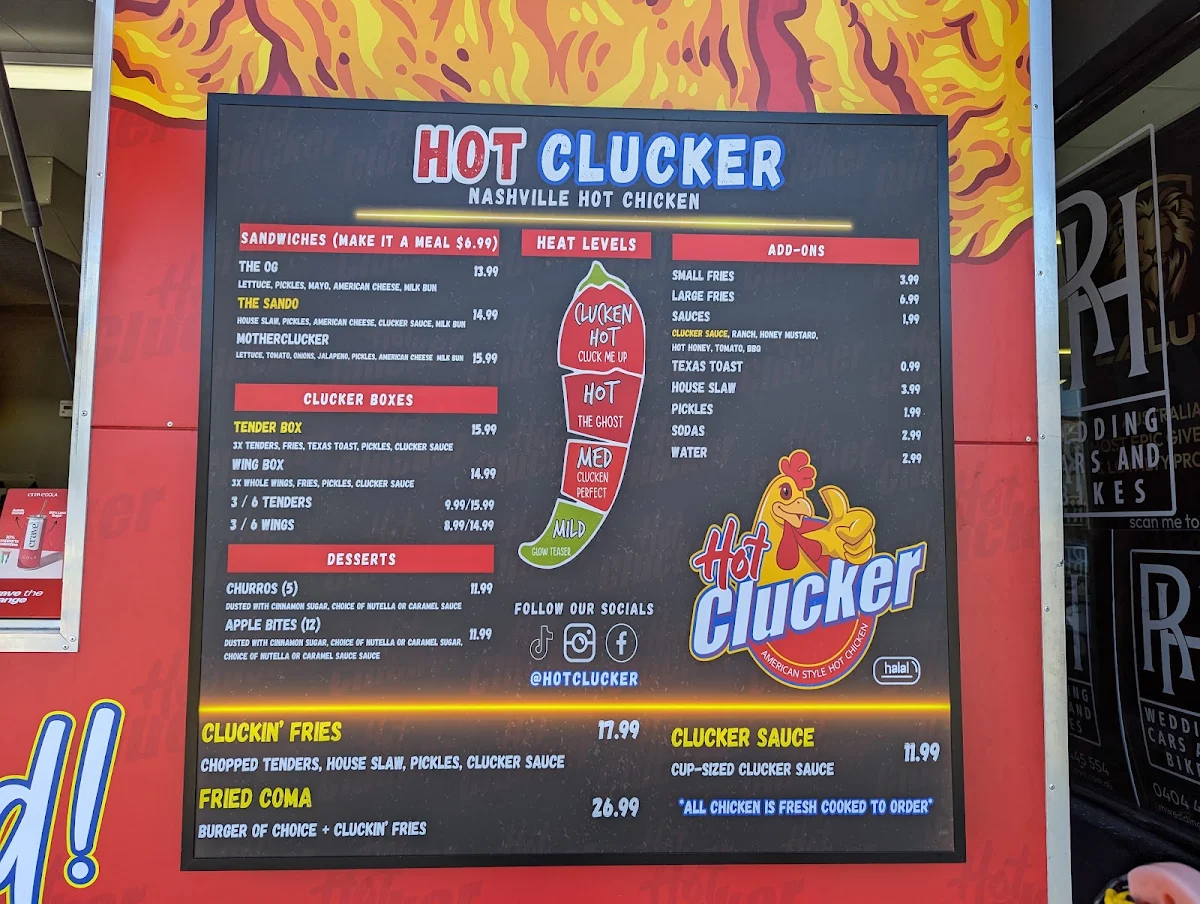 Menu, Hot clucker Auburn