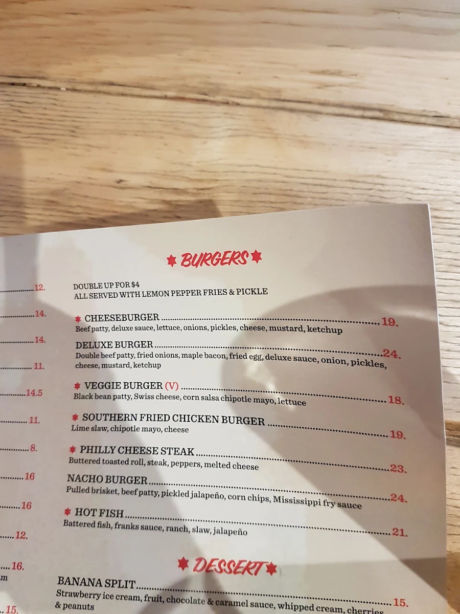 Menu, Henley's Bar & Kitchen