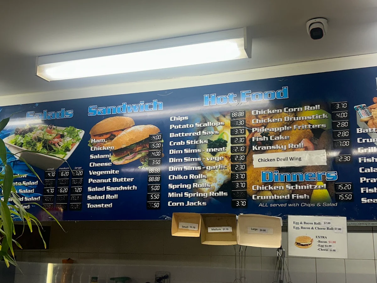 Menu, Palmerston Takeaway