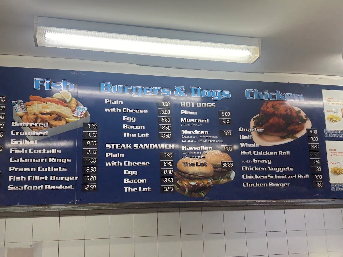 Menu, Palmerston Takeaway