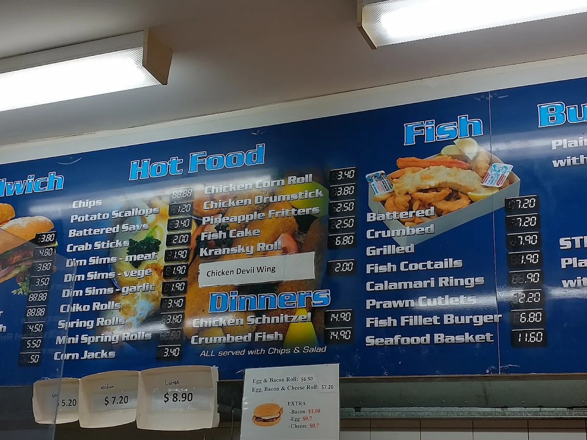 Menu, Palmerston Takeaway