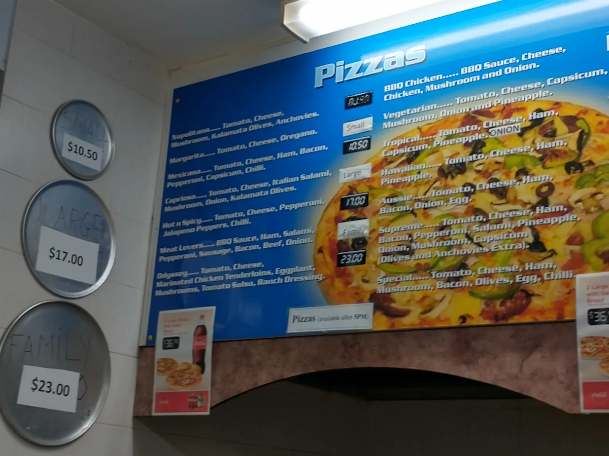 Menu, Palmerston Takeaway