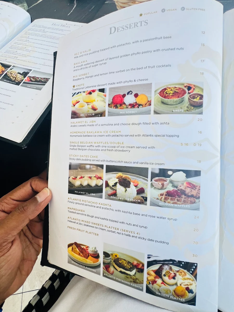 Menu, Atlantis On The Bay