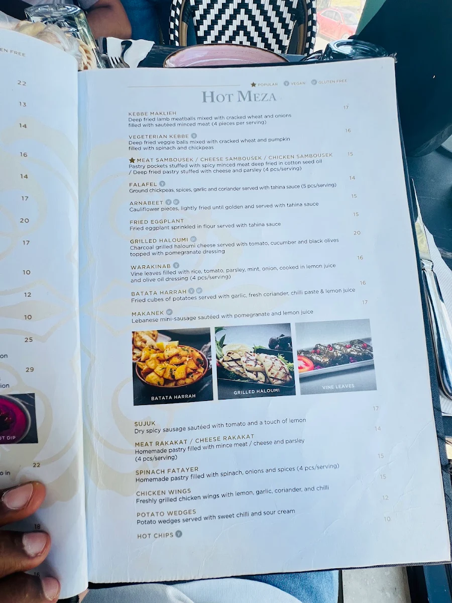 Menu, Atlantis On The Bay