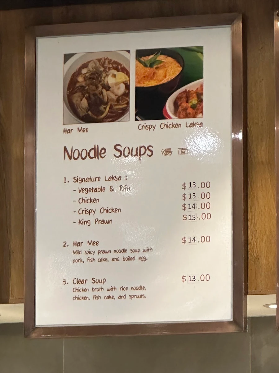 Menu, Hawker Street