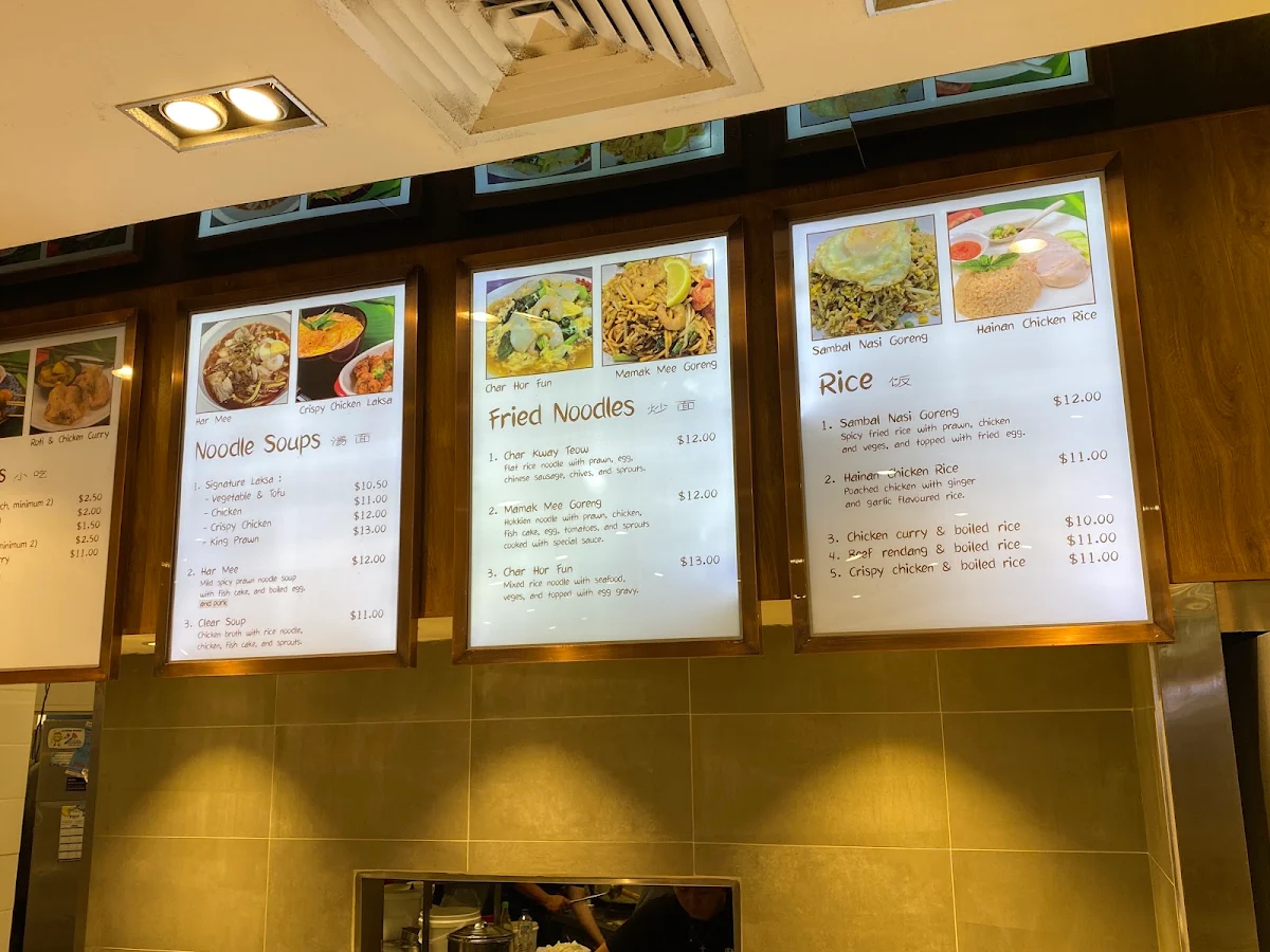 Menu, Hawker Street