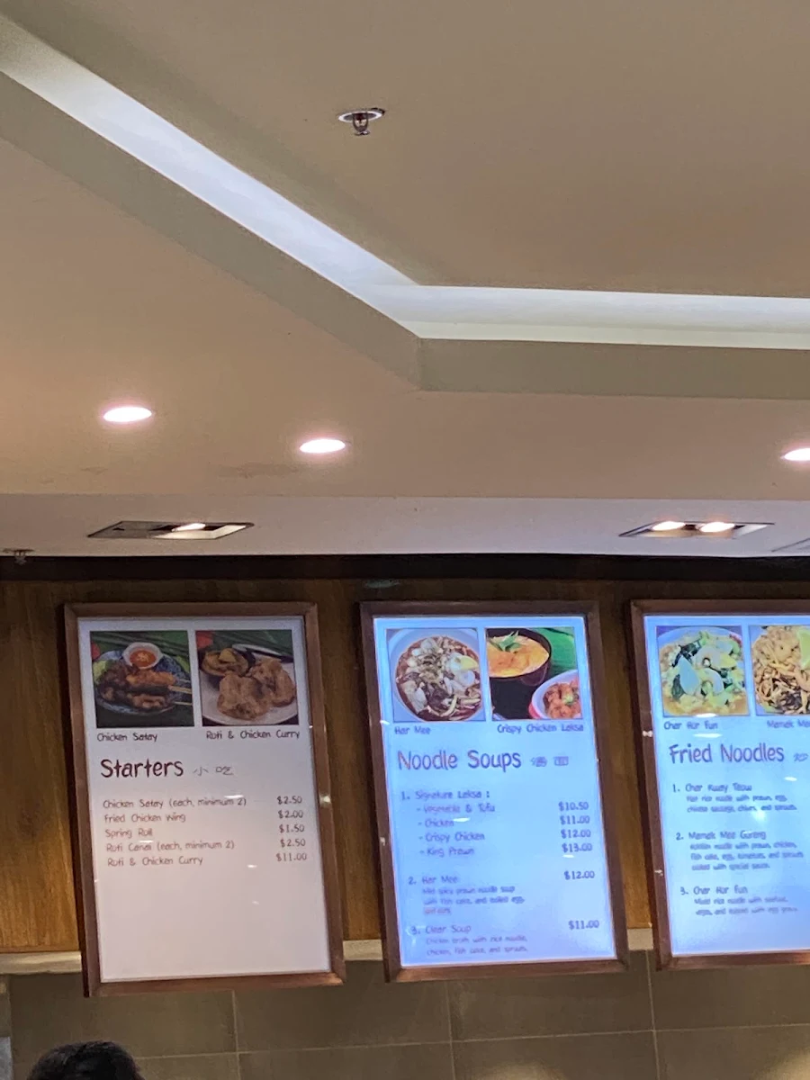 Menu, Hawker Street