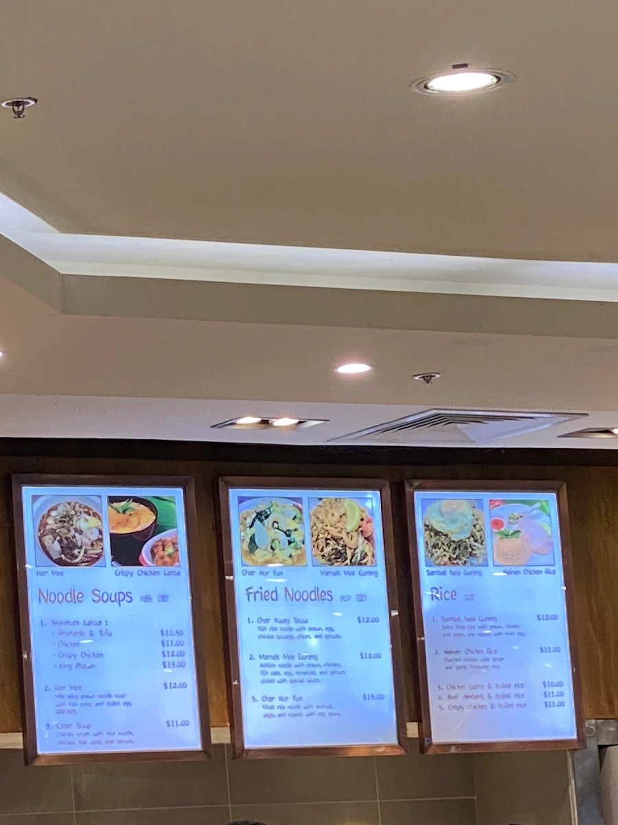 Menu, Hawker Street