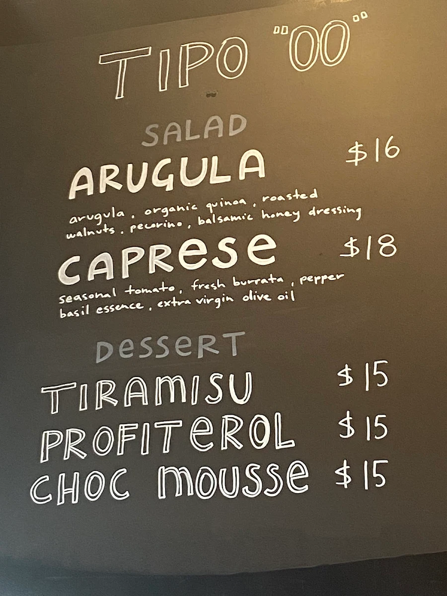 Menu, Tipo 00 Balmain