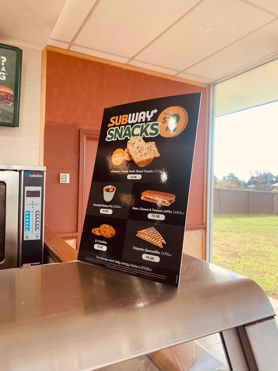 Menu, Subway