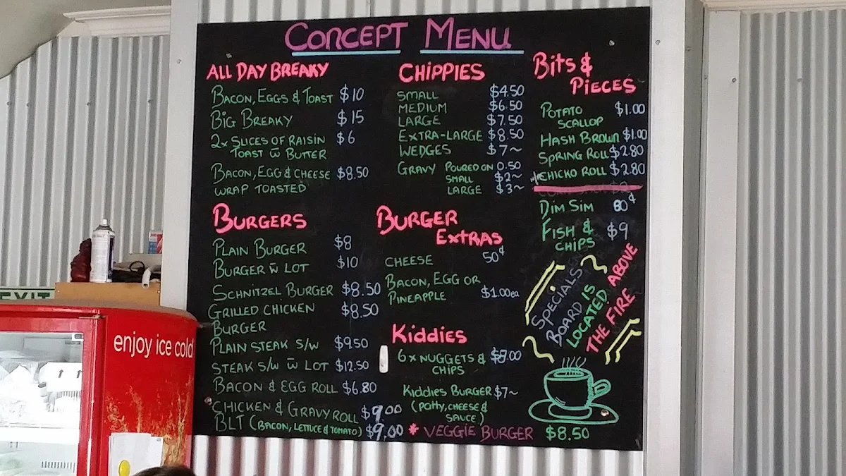 Menu, Concept Cafe Braidwood