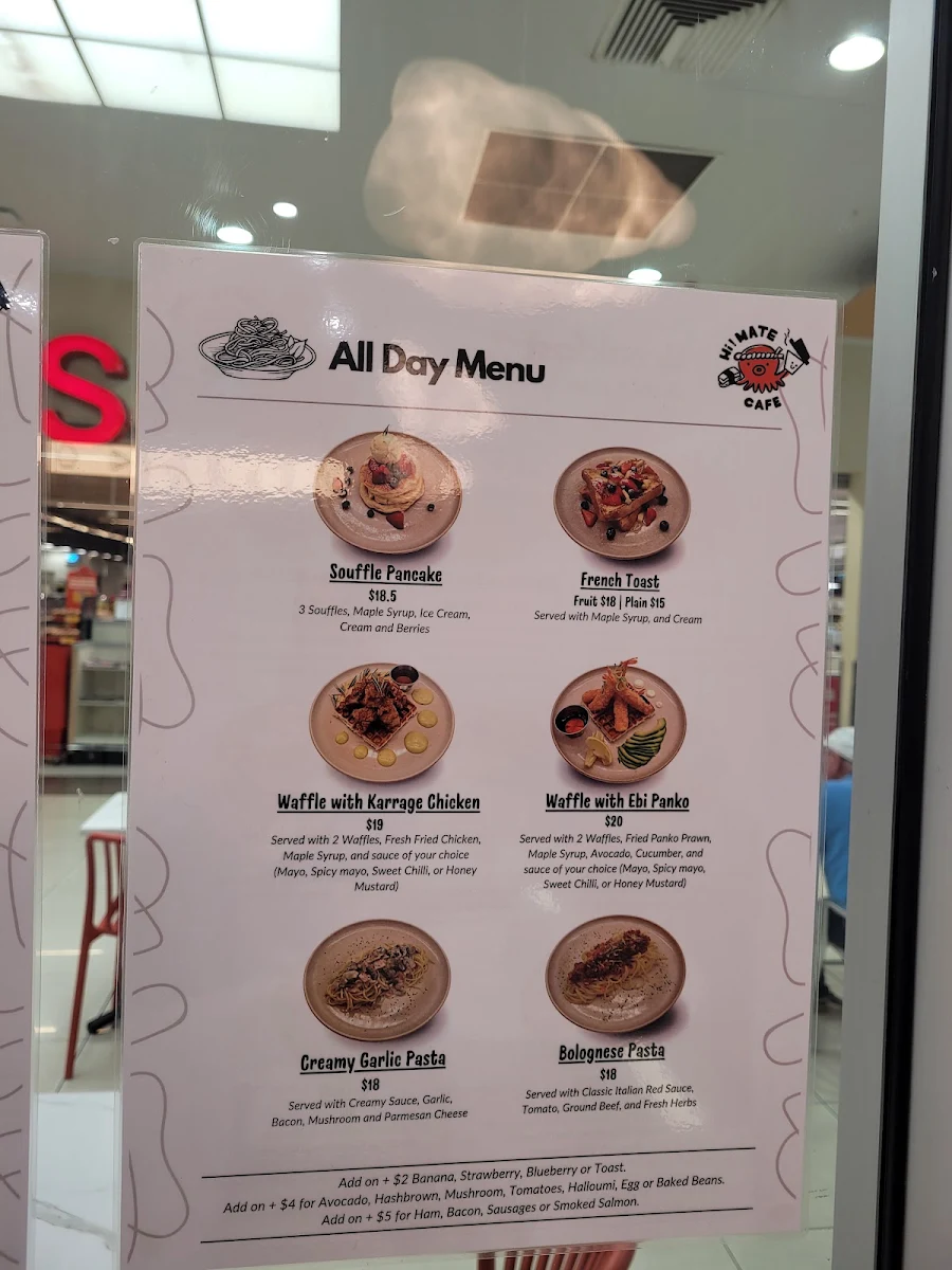Menu, Hi Mate Cafe North Tamworth