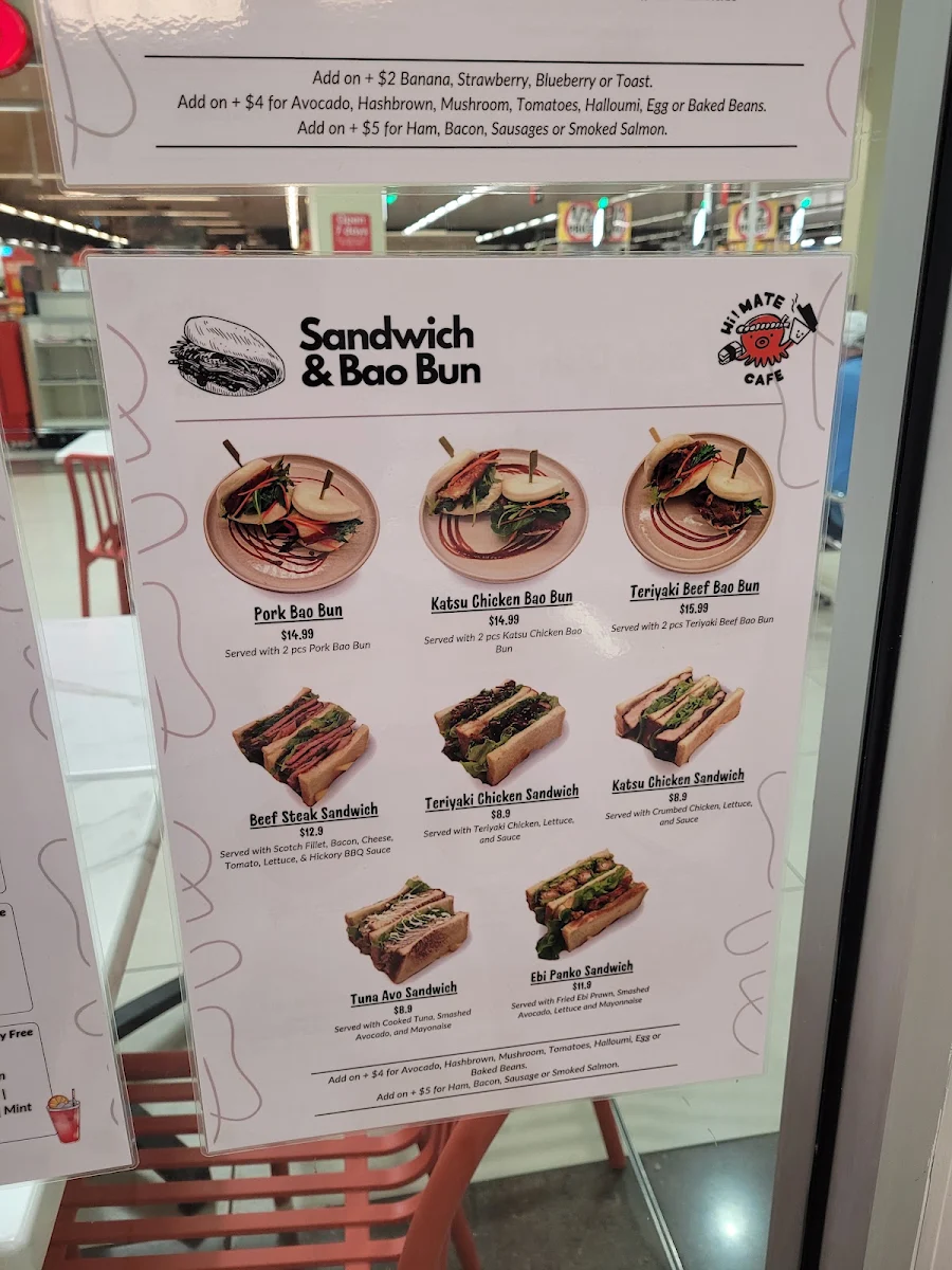Menu, Hi Mate Cafe North Tamworth