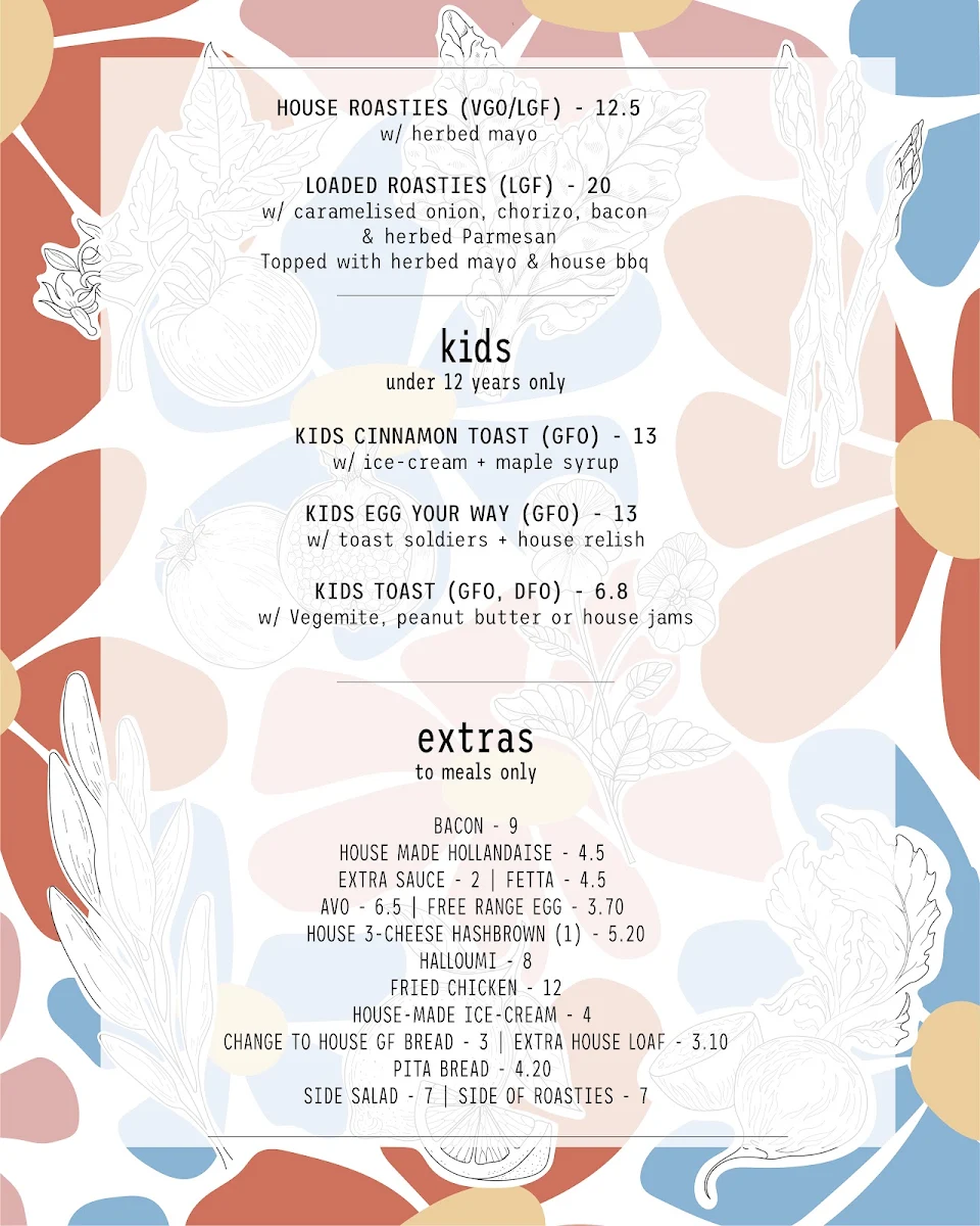 Menu, The Hideout Coffee House