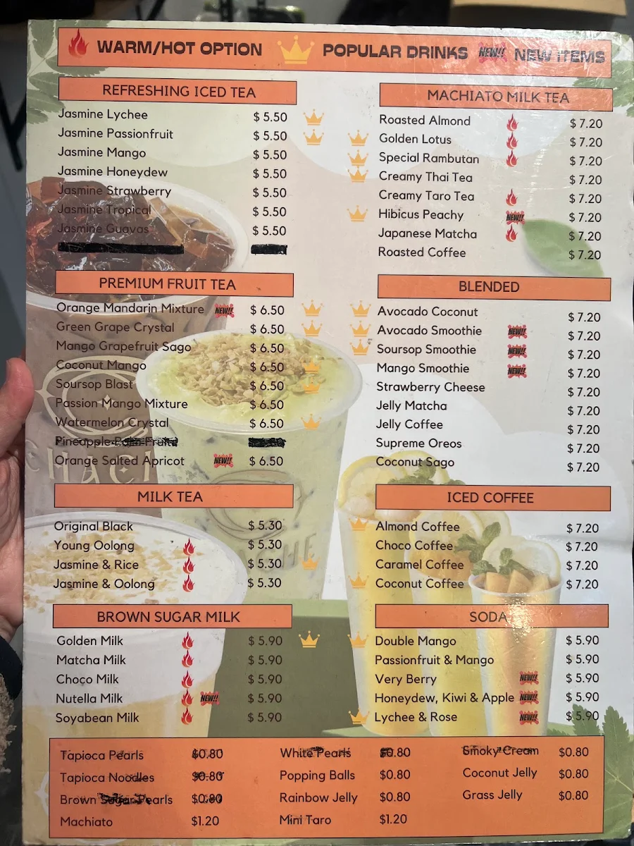 Menu, Chache Hobart
