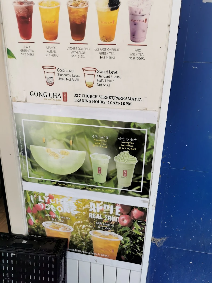 Menu, Gong cha | Parramatta (Eat Street)