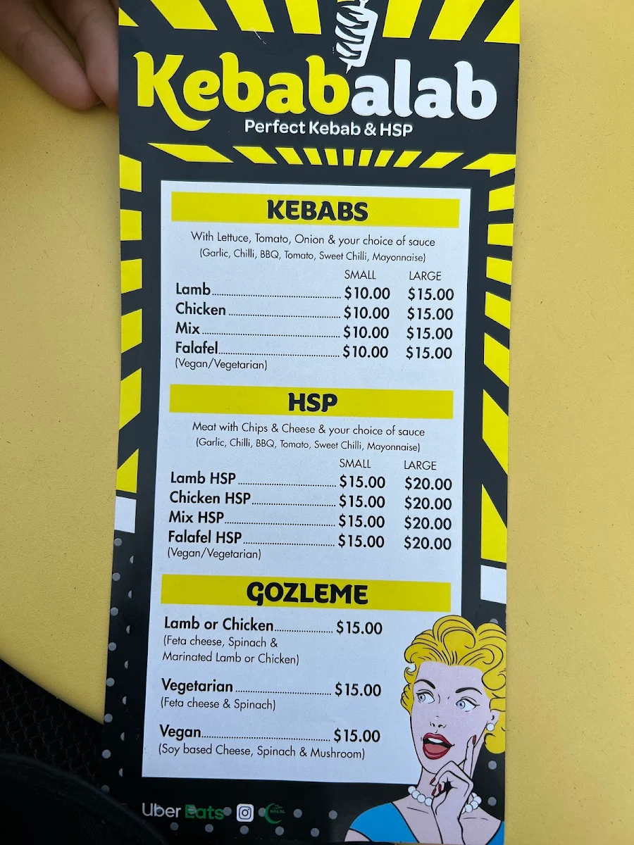 Menu, Kebabalab